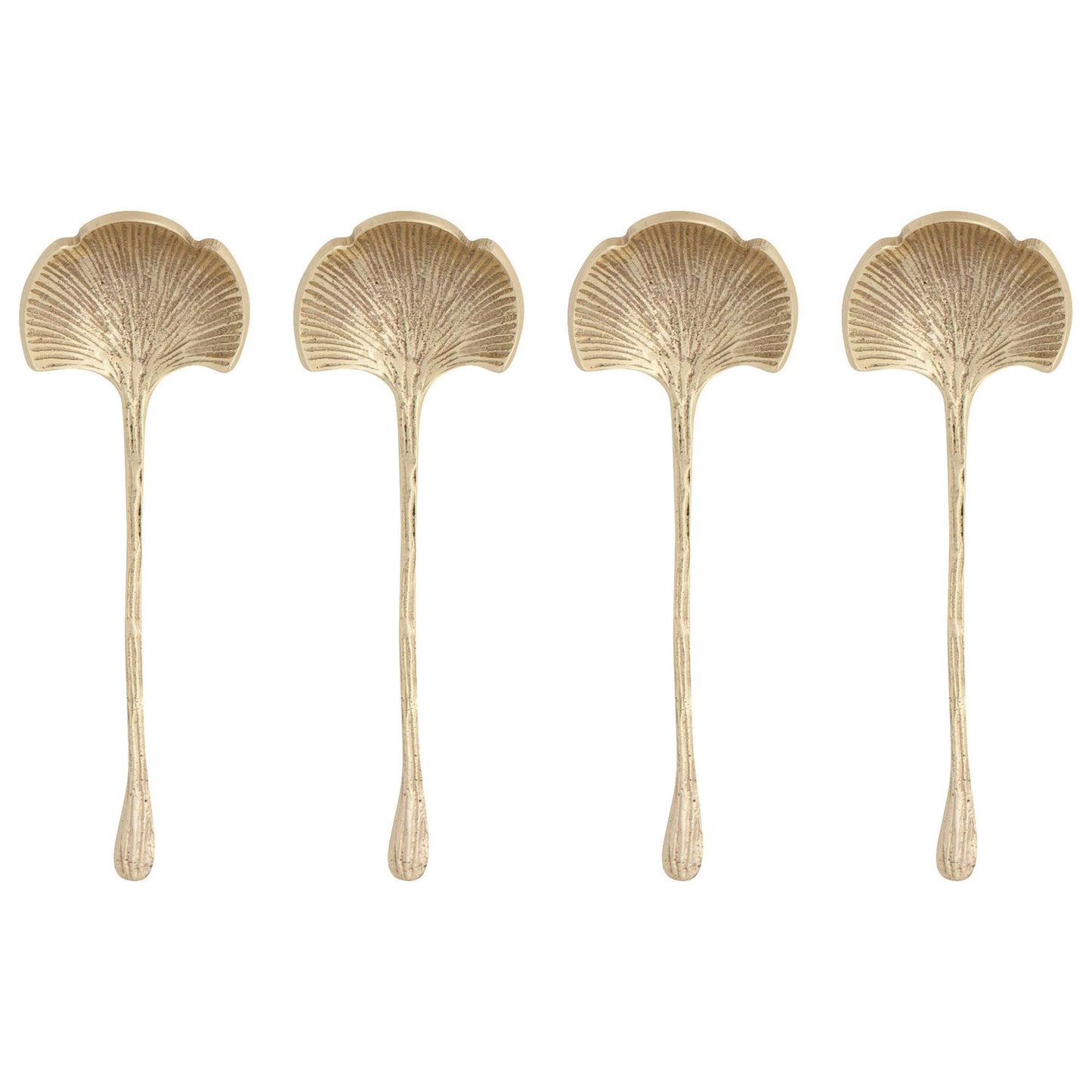 Danica Ginkgo Spoons - set of 4. These unique serving spoons offer timeless style and enduring versatility.