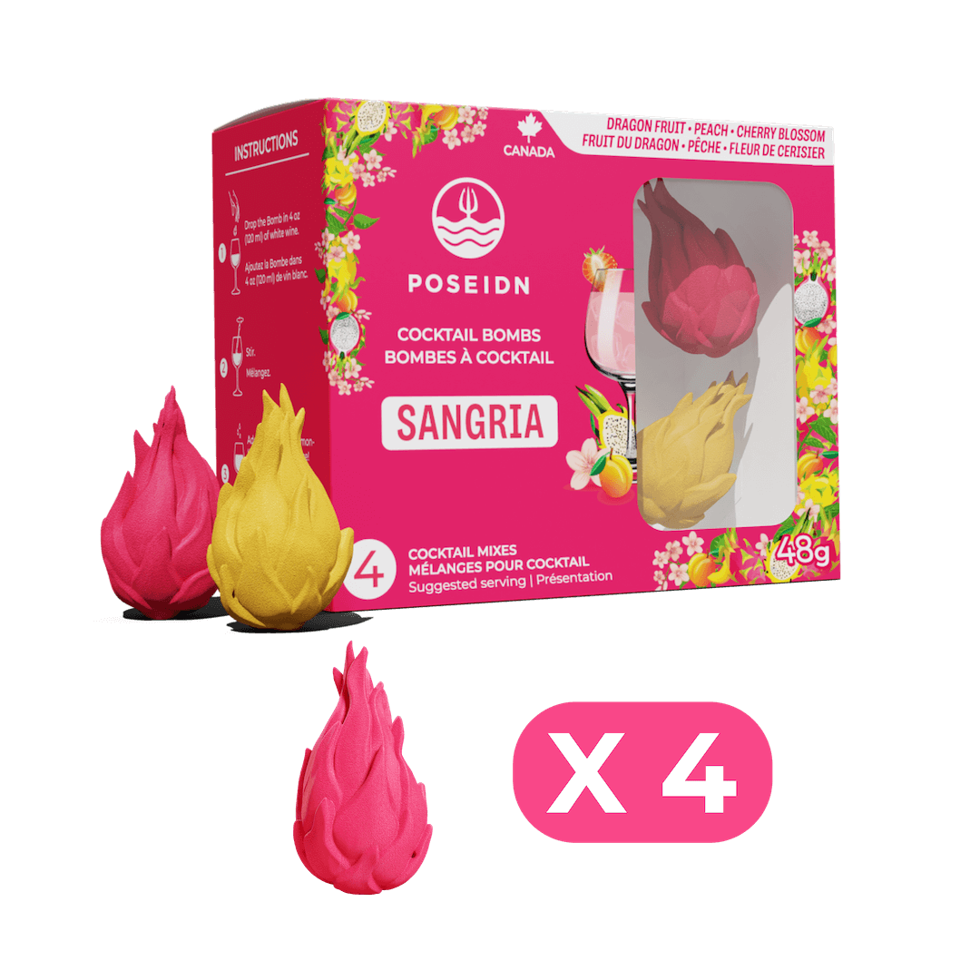 Dragon fruit, Peach & Cherry Blossom Sangria Cocktail Bomb