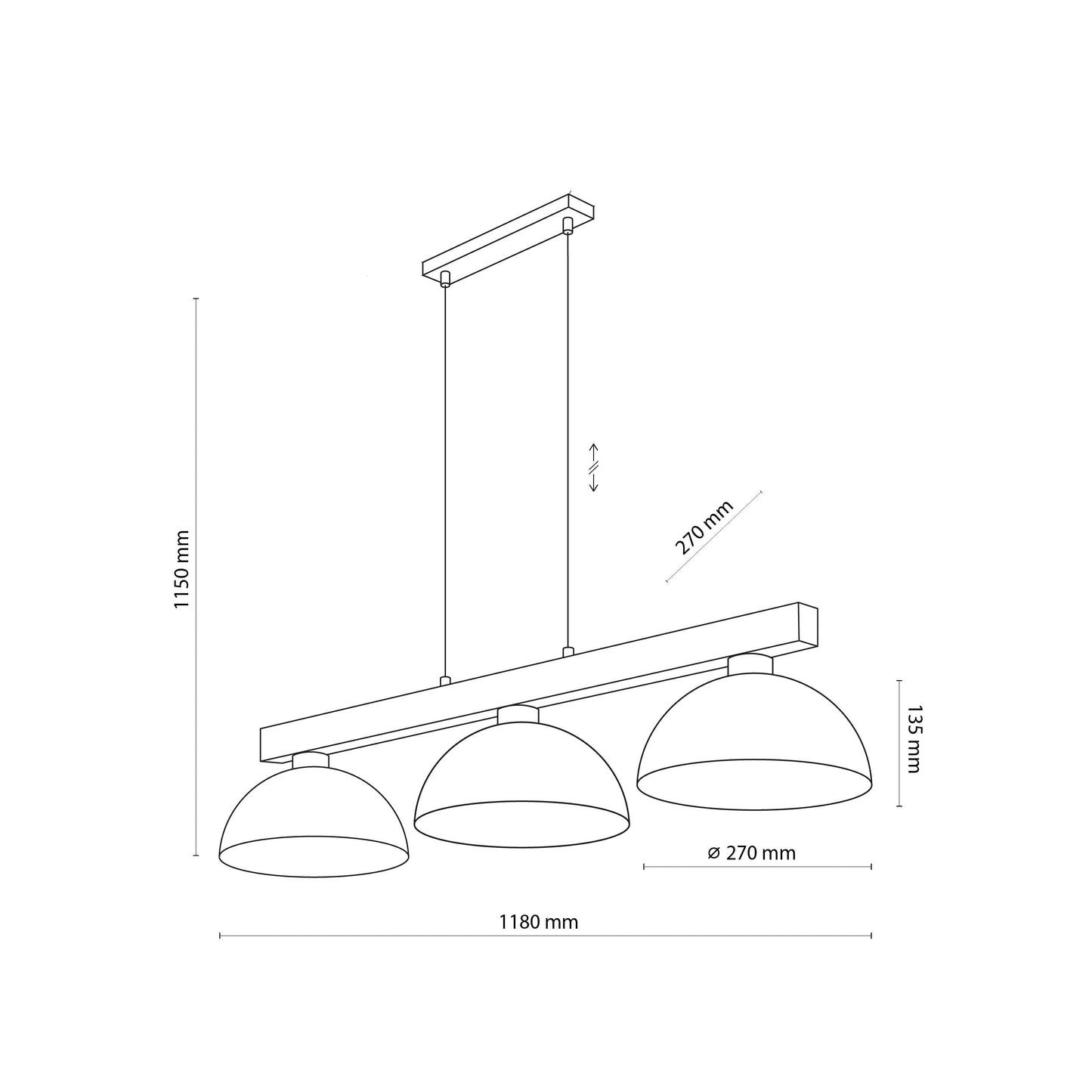 OSLO Black Scandinavian Pendant Light 3Oslo Black Scandinavian Minimalist Pendant Ceiling Light for Kitchen Island, Dining Room & Modern Interiors 3