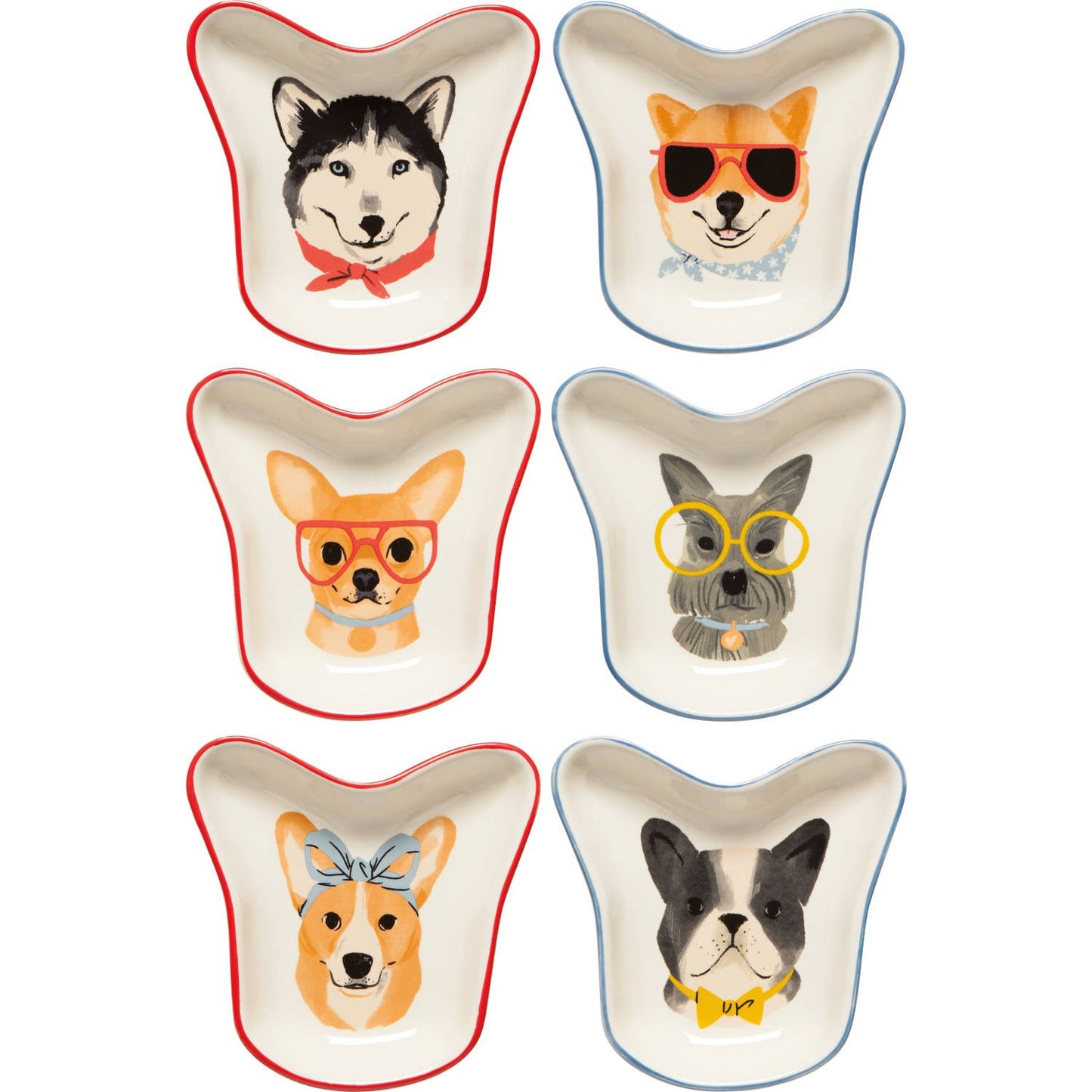 Uptown Dogs Pinch Bowls Set of 6 Assorted