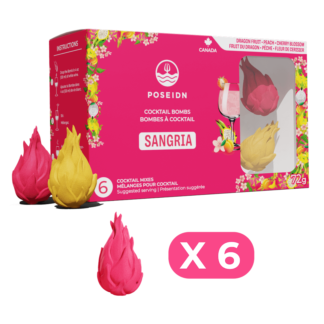 Dragon fruit, Peach & Cherry Blossom Sangria Cocktail Bomb