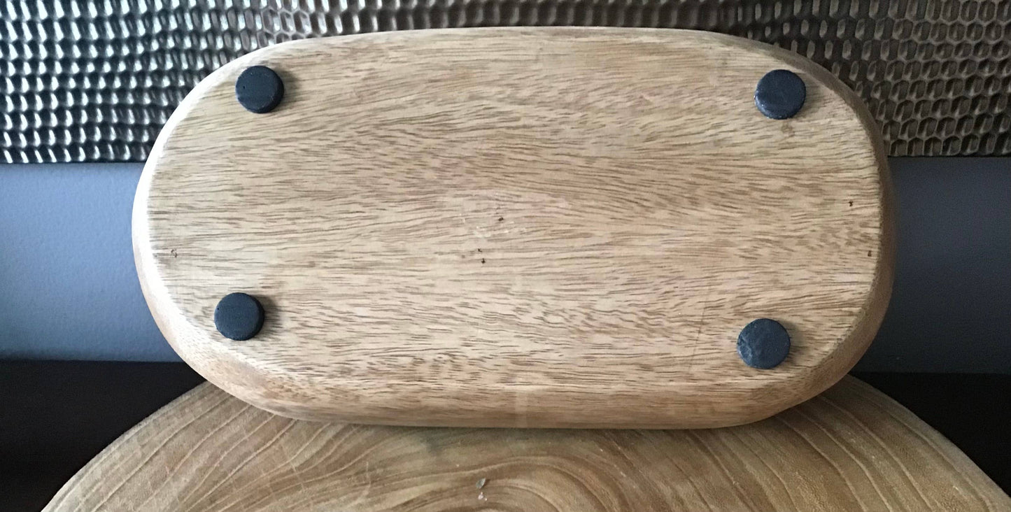 Live Edge Mango Wood Dough Bowl: Dutch Apple Crumble