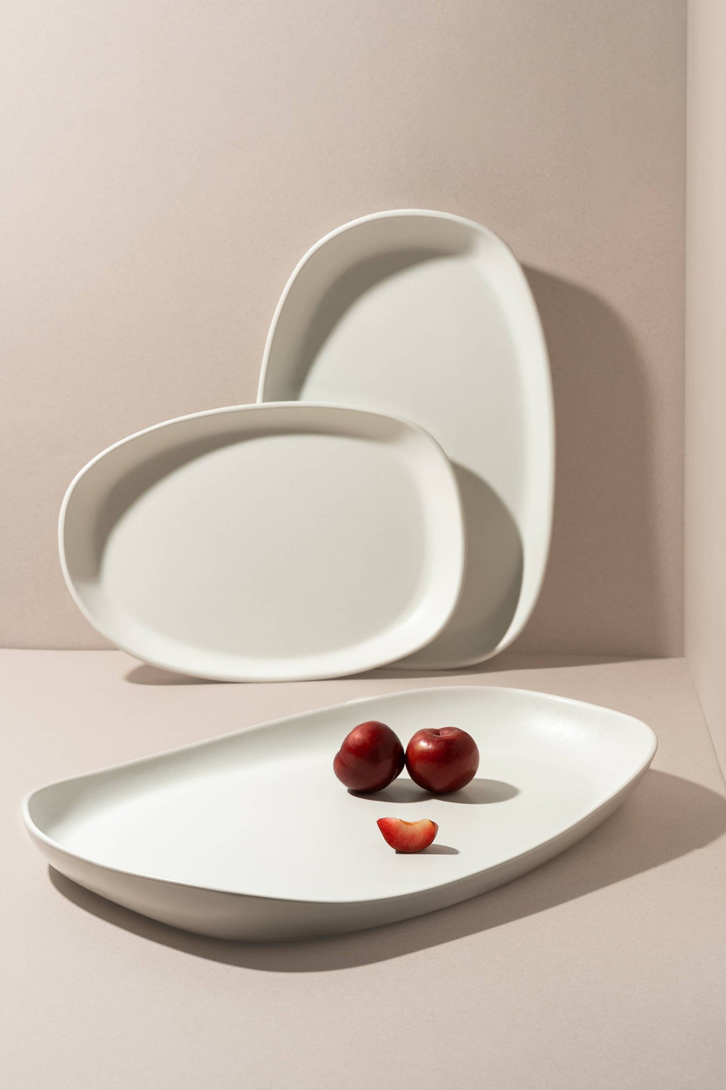 Long Stoneware Serving Platters | Dadasi: Matte White / Medium