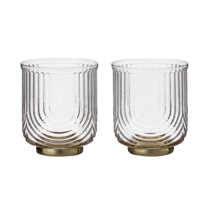 Gatsby Retro Glam Art Deco Glass/Set of 2