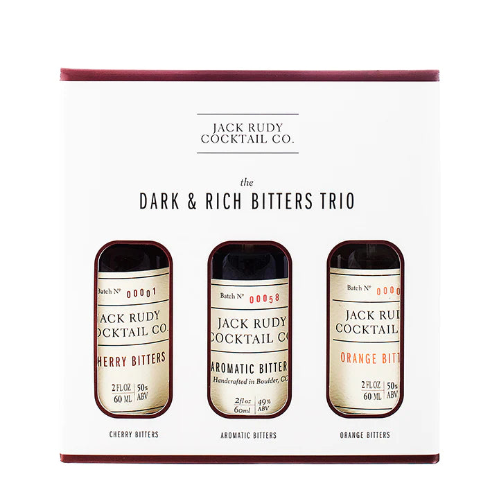 Jack Rudy Dark Trio. Our Dark and Rich Bitters Box is a great gift for the adventurous home bartender.
