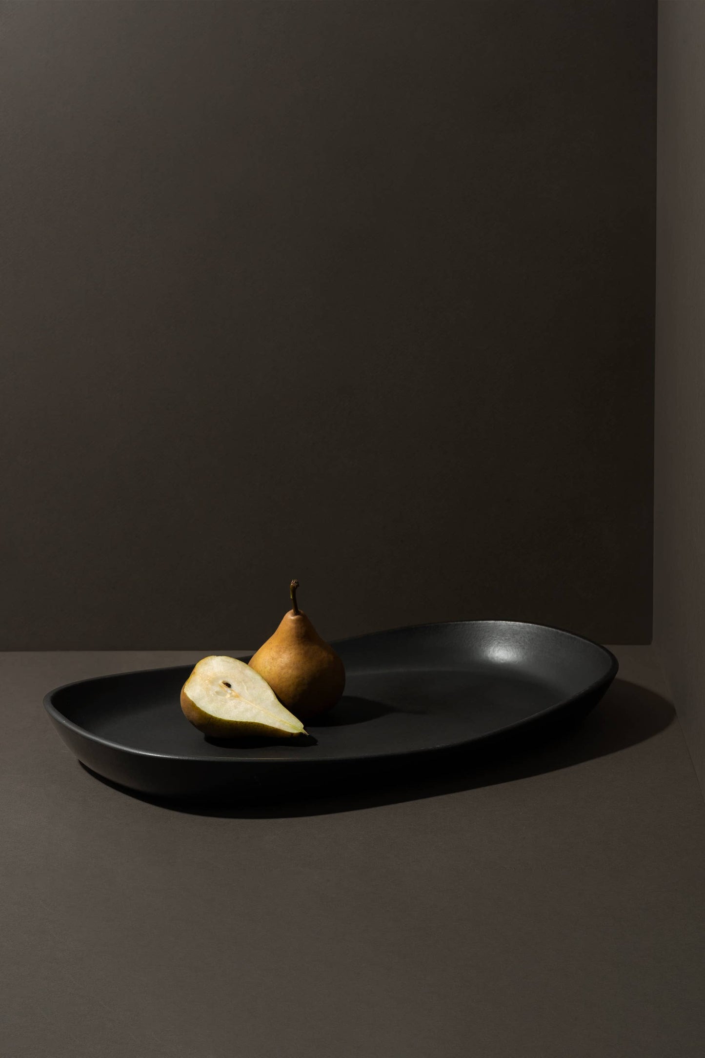 Long Stoneware Serving Platter | Dadasi: Matte Black / Medium