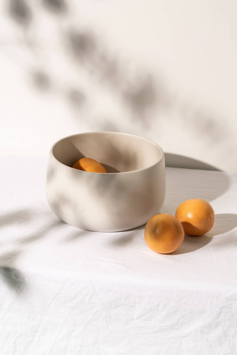 Oversized Stoneware Serving Bowl 120 oz: Matte White
