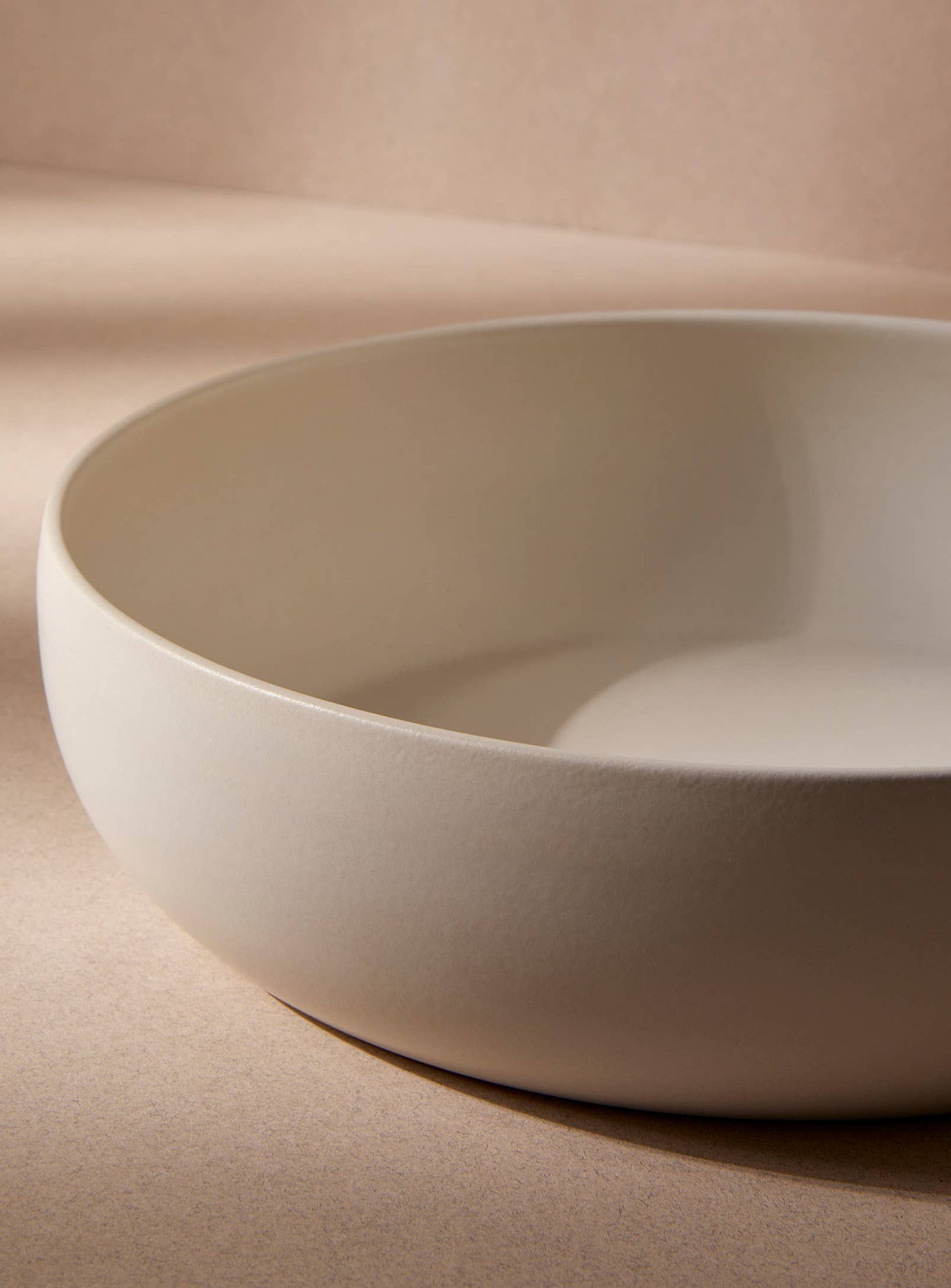 Shallow Stoneware Serving Bowl | EWA 60 oz: Matte White