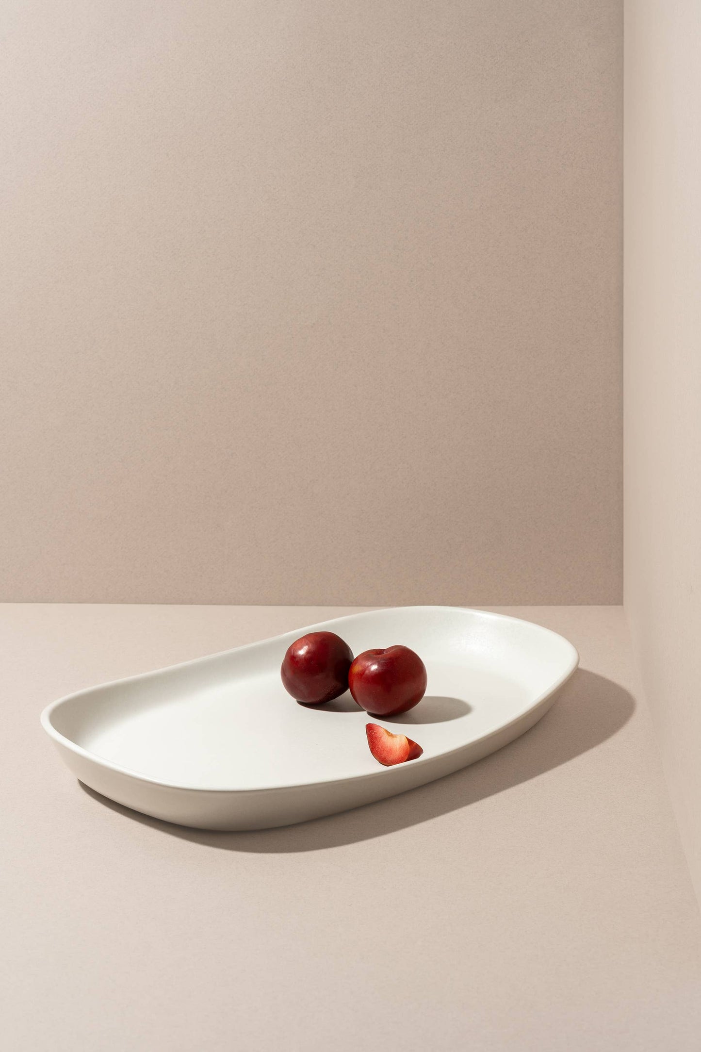 Long Stoneware Serving Platters | Dadasi: Matte White / Medium