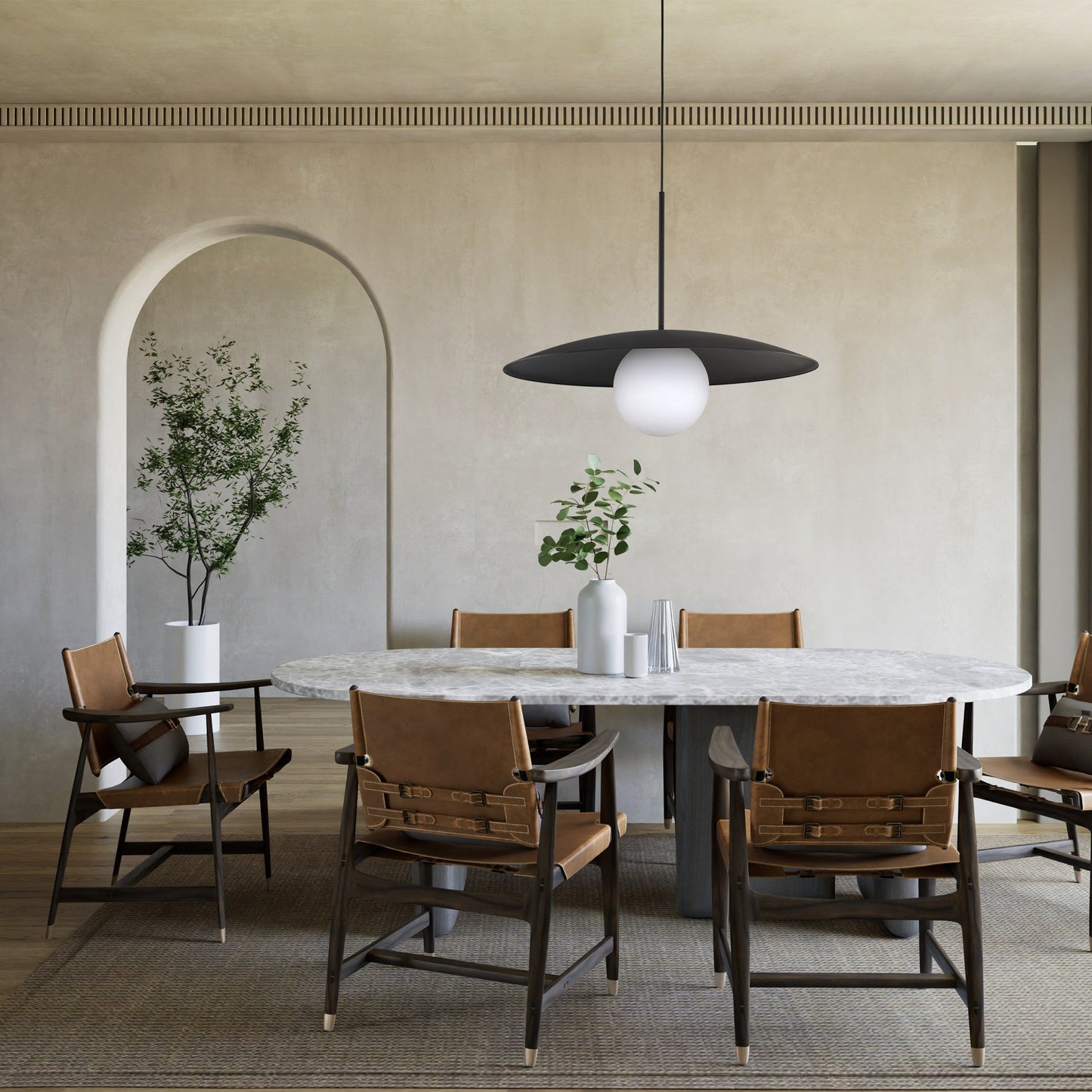 Slate Mid-Century Modern Pendant Ceiling Light for Kitchen Island, Dining Room & Statement Interior Lighting