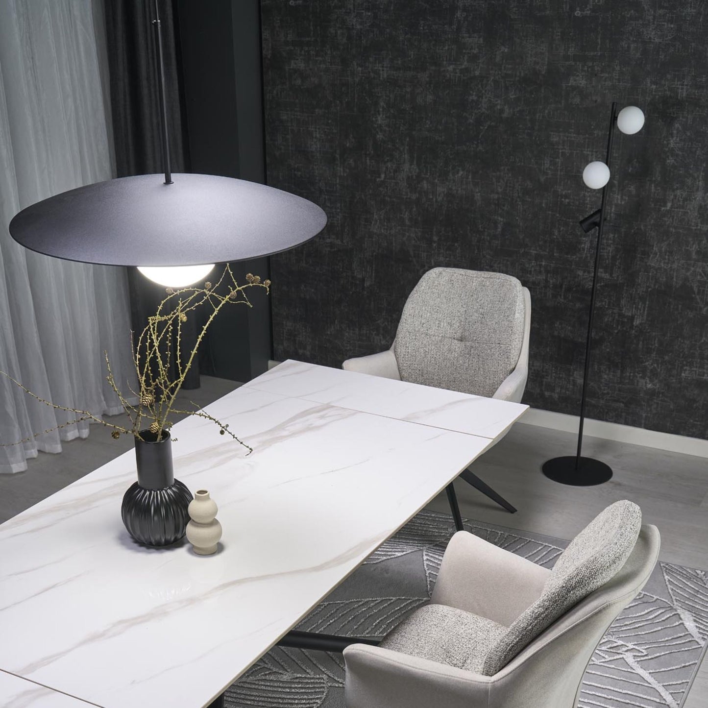 Slate Mid-Century Modern Pendant Ceiling Light for Kitchen Island, Dining Room & Statement Interior Lighting