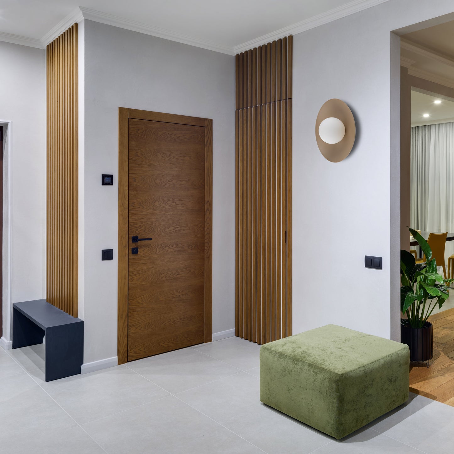 Slate Scandinavian Minimalist Wall Sconce Light Fixture for Bedroom, Hallway & Living Room