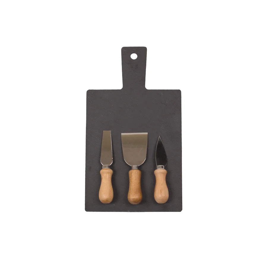 Cheese & Knife Set w/slate 4Pc.