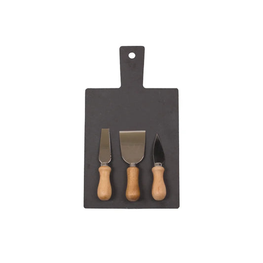 Cheese & Knife Set w/slate 4Pc.