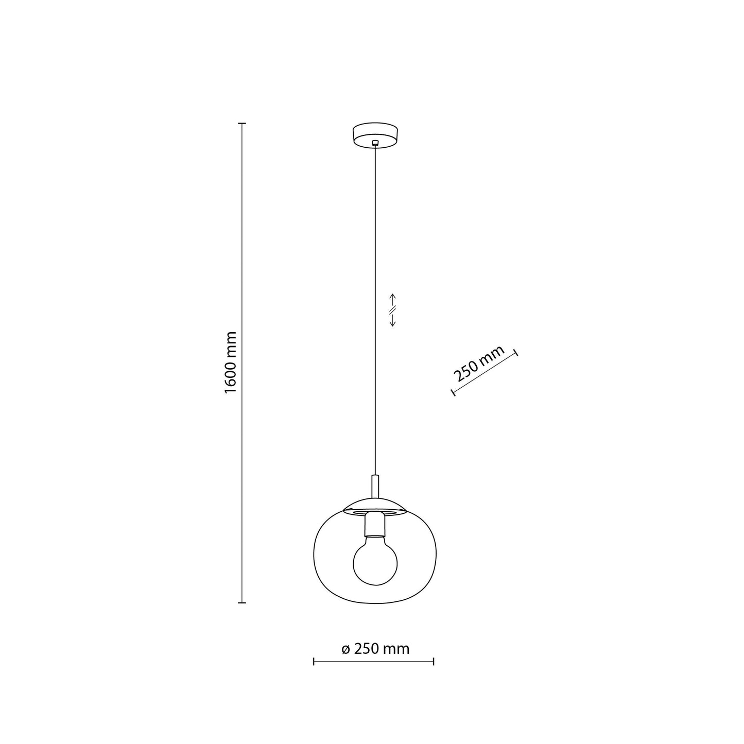 VIBE Graphite Glass Scandinavian Pendant Light