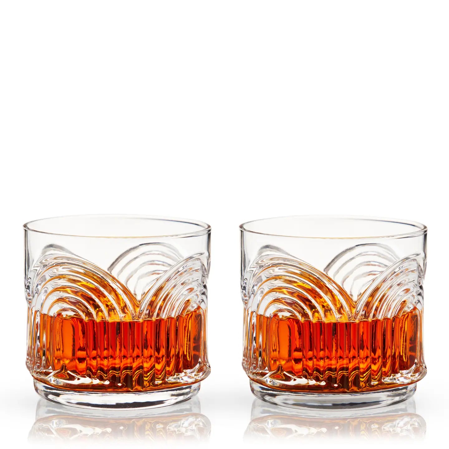 Deco Beau Crystal Lowball Tumblers - Set of 2