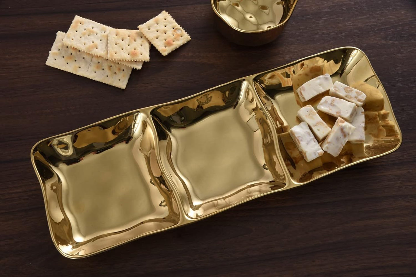 Porcelain Gold 3 Section Server