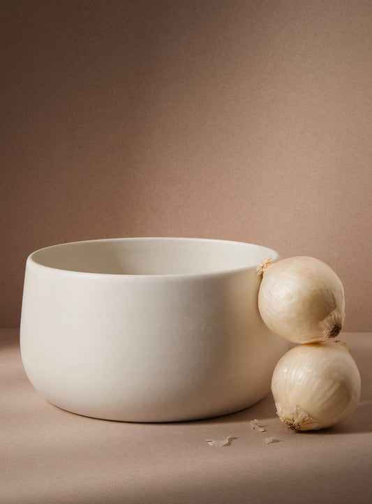 Oversized Stoneware Serving Bowl 120 oz: Matte White