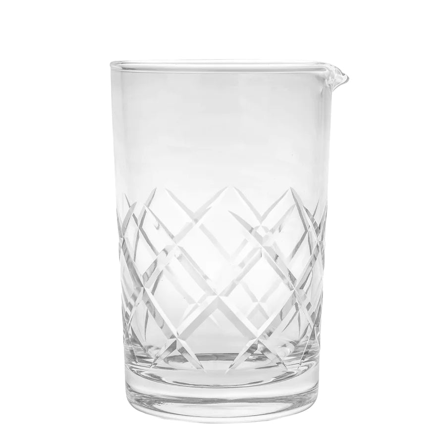 Ada Yarai-Etched Mixing Glass. Classic Cocktail Mixing Glass.