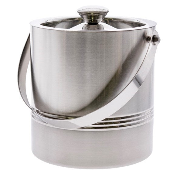 Double Walled Stainless Steel Ice Bucket.The double wall stainless steel construction prevents condensation and keeps melting to a minimum.