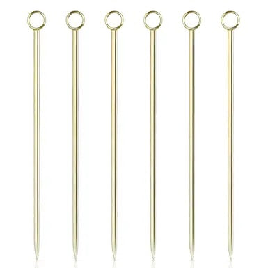 Gold-Plated Cocktail Picks - Set of 6