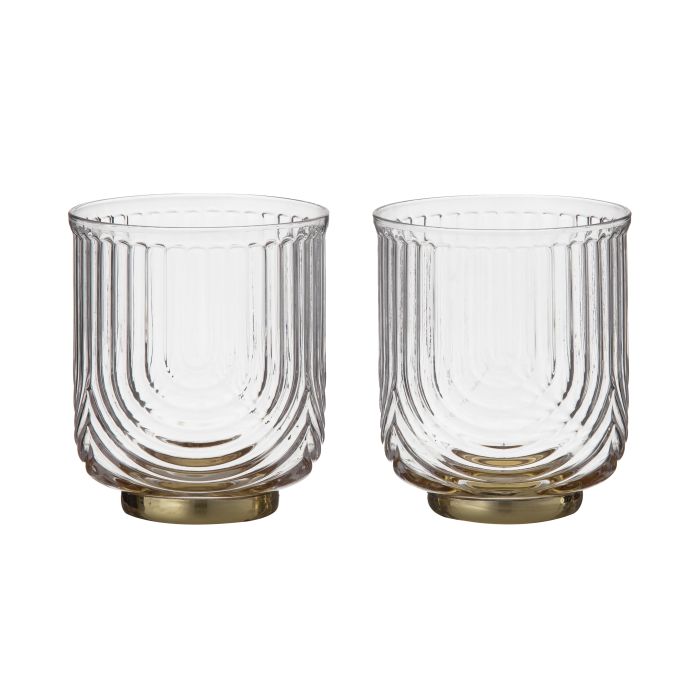 Gatsby Retro Glam Art Deco Glass/Set of 2