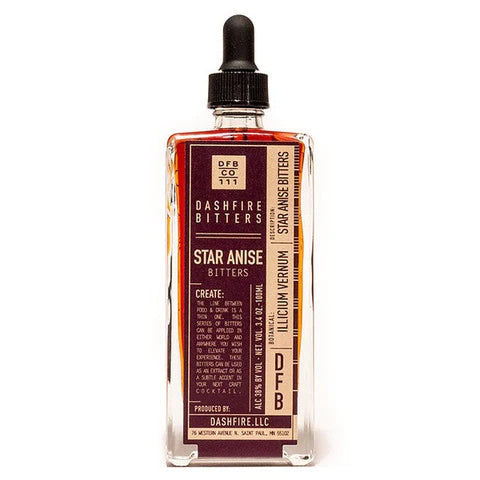 Dashfire Star Anise Bitters. They have a pure flavour profile focussed on a single – The Star Anise. 