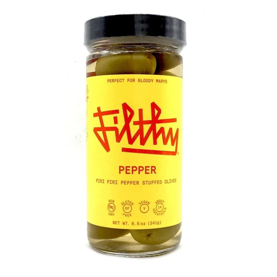 Filthy Pepper Olive.Not for the faint of heart.