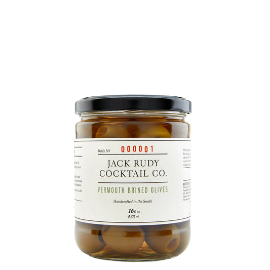 Jack Rudy Vermouth Brined Olives. These olives are the ideal companion to that classic cocktail, The Martini. 