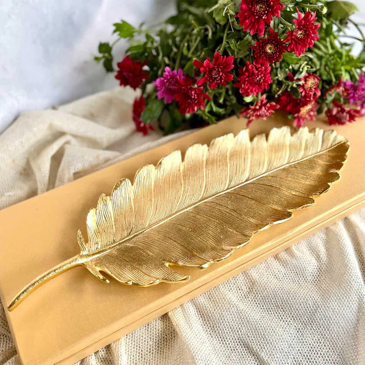 Large Willow Leaf Tray - Gold