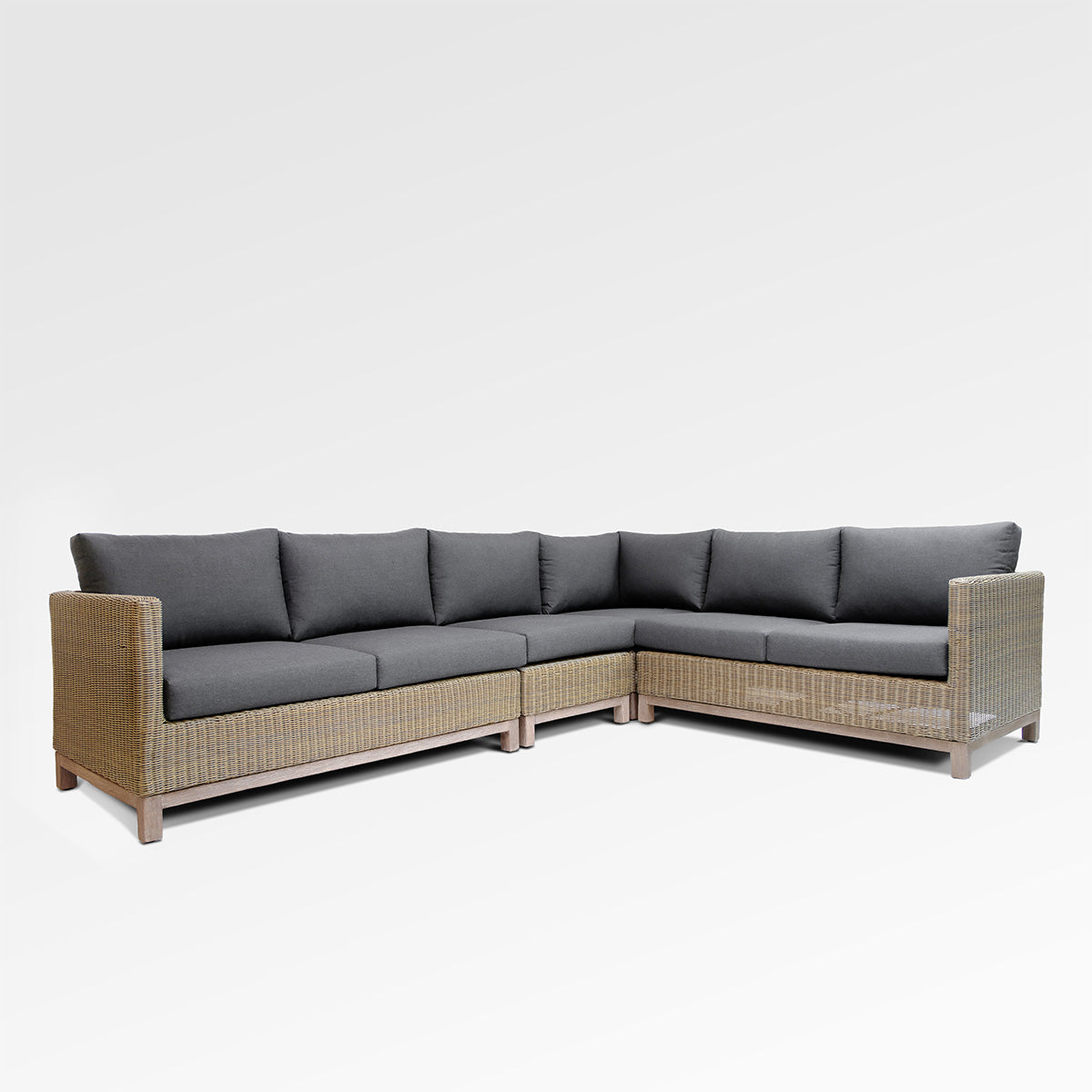 Olive 6 Seat Sectional with Sunbrella® Spectrum Carbon Cushions