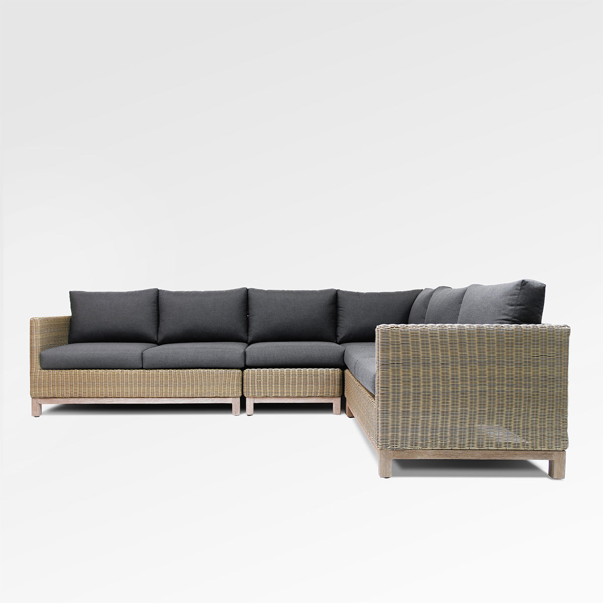 Olive 6 Seat Sectional with Sunbrella® Spectrum Carbon Cushions