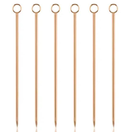 Copper-Plated Cocktail Picks - Set of 6