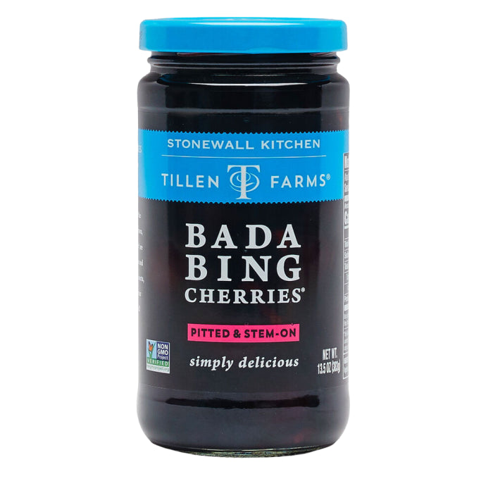 Bada Bing Cherries bt Tillen Farms. The great, sweet taste of Bing cherries, made with only with natural ingredients.