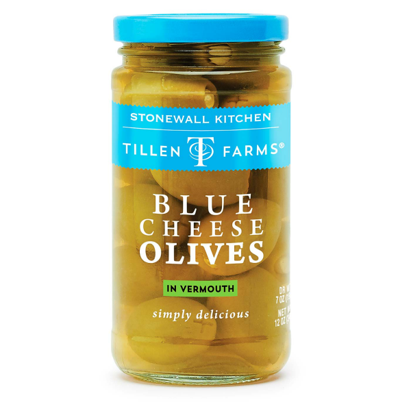 Blue scheese stuffed olives. &nbsp;These premium green olives from Tillen Farms are the key to making martinis deliciously dirty