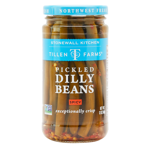 Spicy Pickled Dilly Beans by Tilledn Farms. Tillen Farms Hot ‘N Spicy Beans are harvested during a brief period in mid-summer.&nbsp;