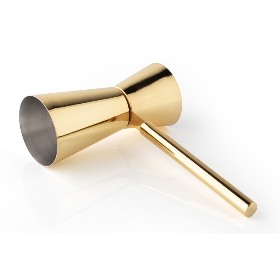 Gold Stainless Steel Double Jigger with handle