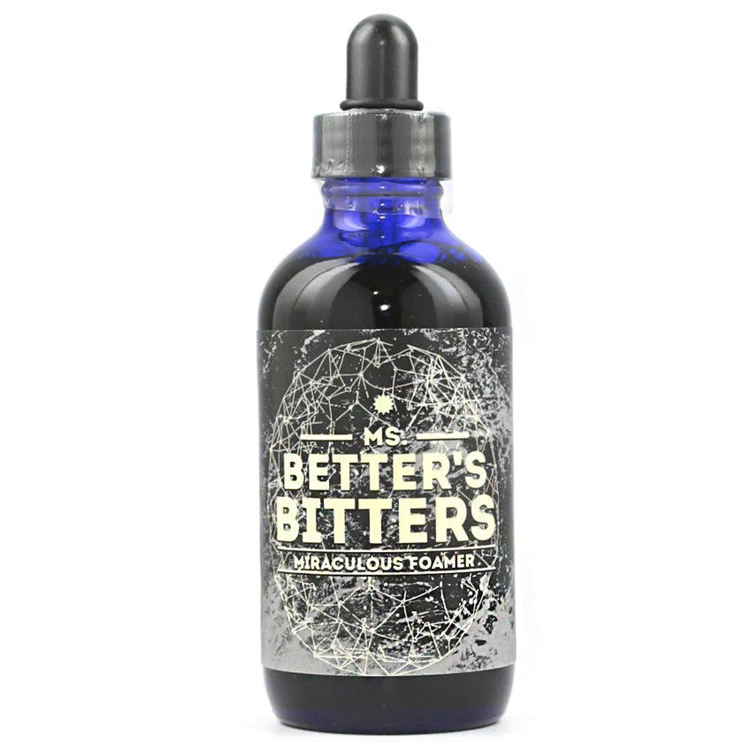 Ms. Better's Bitters is a foaming agent that replaces egg whites in Cocktails. It is vegan and comes in a bitters style bottle.